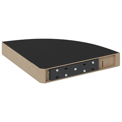 vidaXL Corner Shelf Set of 2 Black Honeycomb MDF, metal 9.8x9.8x1.5 in