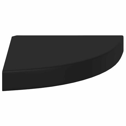 Floating Corner Shelves 4 pcs Black 25x25x3.8 cm MDF