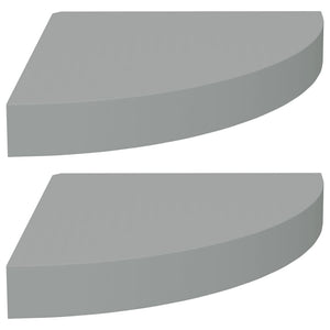 Floating Corner Shelves 2 pcs Grey 25x25x3.8 cm MDF