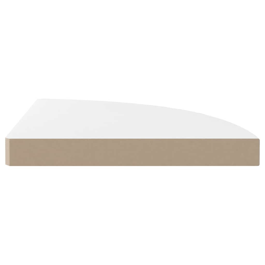 Floating Corner Shelves 2 pcs High Gloss White 35x35x3.8 cm MDF