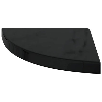 Floating Corner Shelves 4 pcs High Gloss Black 13.8"x13.8"x1.5" MDF