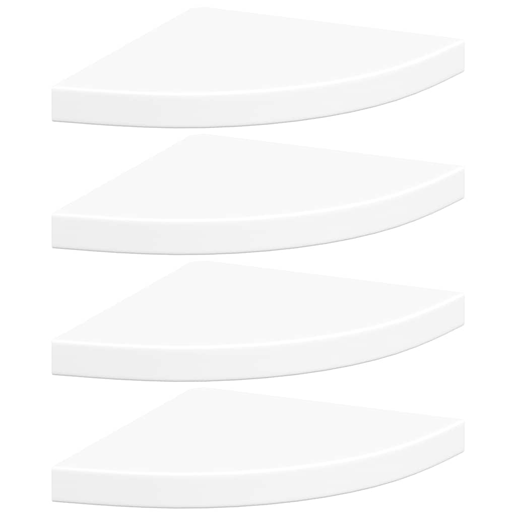 Floating Corner Shelves 4 pcs White 35x35x3.8 cm MDF