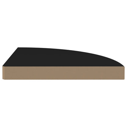 Floating Corner Shelf Black 35x35x3.8 cm MDF