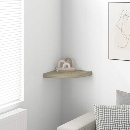Floating Corner Shelf Oak 13.8"x13.8"x1.5" MDF