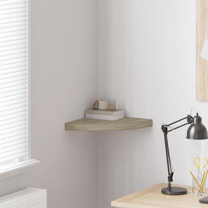 Floating Corner Shelf Oak 13.8"x13.8"x1.5" MDF