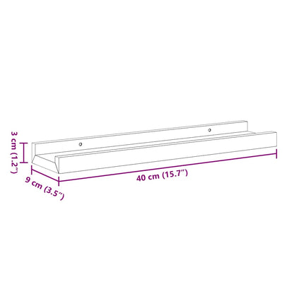 Picture Frame Ledge Shelves 2 pcs White 40x9x3 cm MDF
