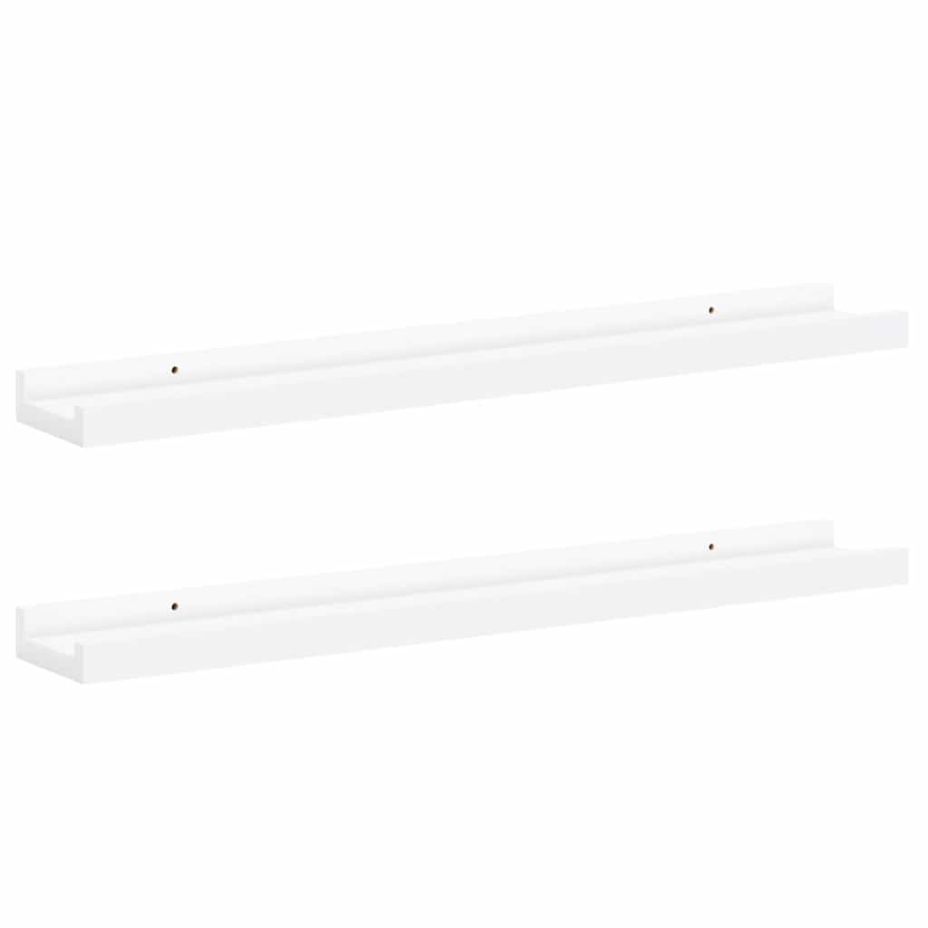 Picture Frame Ledge Shelves 2 pcs White 23.6"x3.5"x1.2" MDF