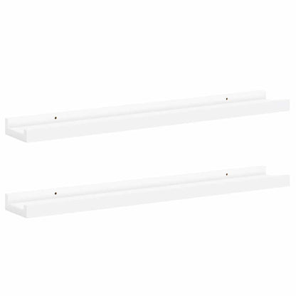 Picture Frame Ledge Shelves 2 pcs White 23.6"x3.5"x1.2" MDF