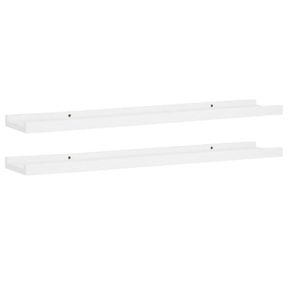 Picture Frame Ledge Shelves 2 pcs White 80x9x3 cm MDF