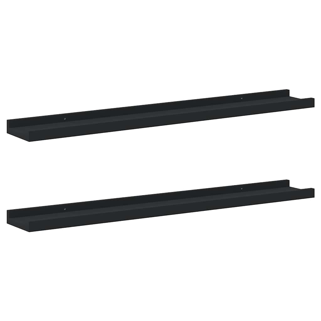 Frame Ledge Shelf Set of 2 Black MDF 31.5 in Wall mounting