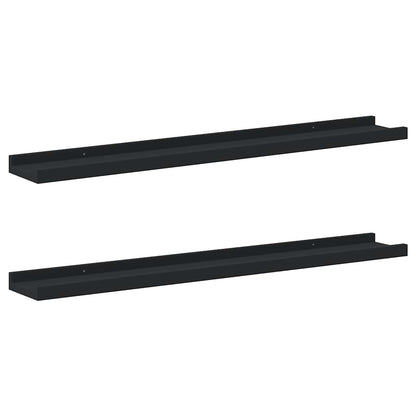 Frame Ledge Shelf Set of 2 Black MDF 31.5 in Wall mounting
