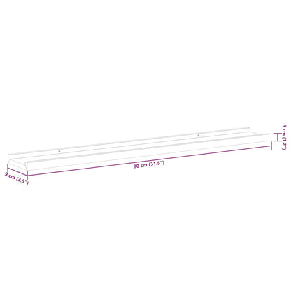 Frame Ledge Shelf Set of 2 Gray Lacquered MDF 31.5 in long