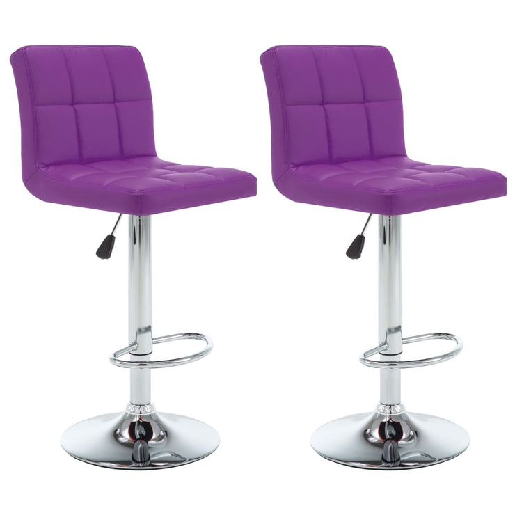 Bar Stools 2 pcs Purple Faux Leather