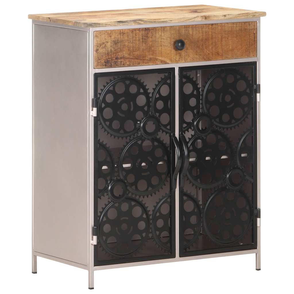 vidaXL Sideboard Rough mango wood with silver powder-coated iron
