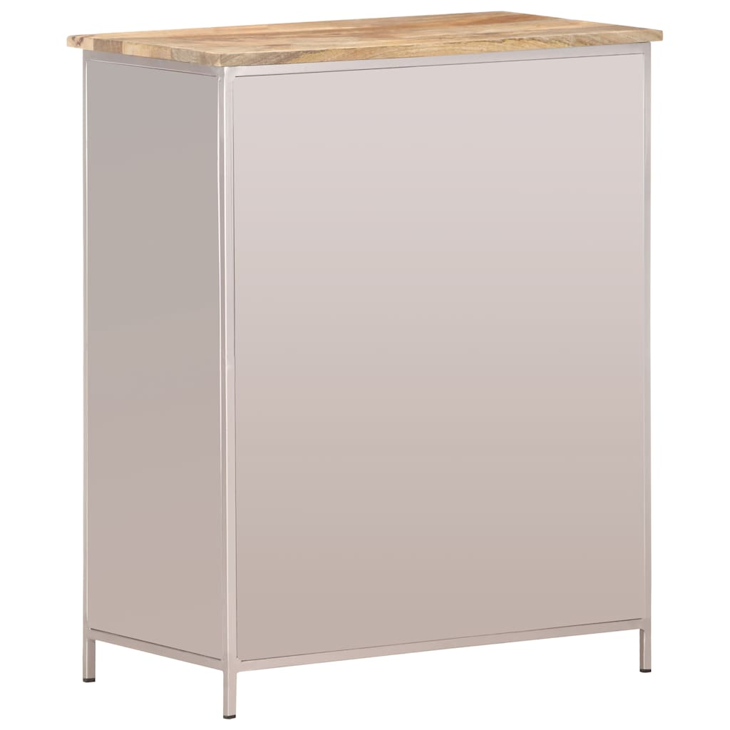 vidaXL Sideboard Rough mango wood with silver powder-coated iron