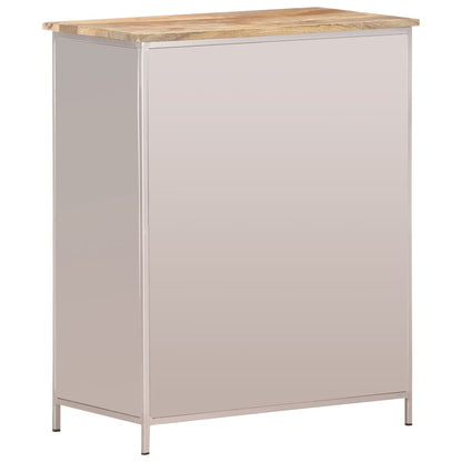 vidaXL Sideboard Rough mango wood with silver powder-coated iron