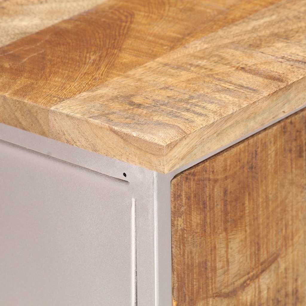 vidaXL Sideboard Rough mango wood with silver powder-coated iron