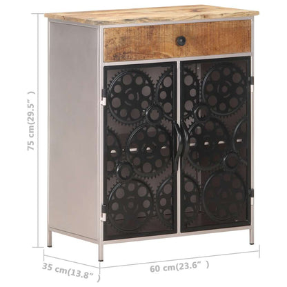 vidaXL Sideboard Rough mango wood with silver powder-coated iron