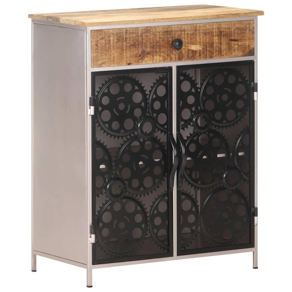 vidaXL Sideboard Rough mango wood with silver powder-coated iron