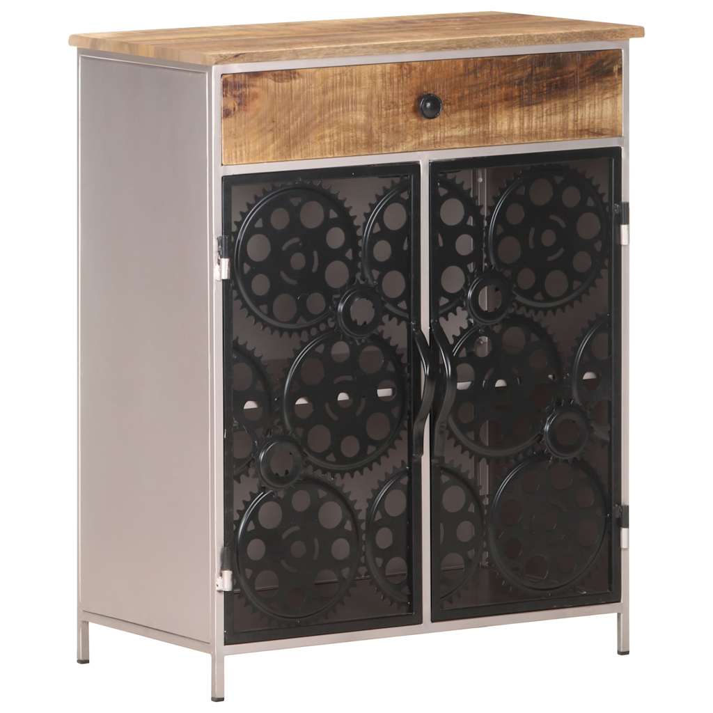 vidaXL Sideboard Rough mango wood with silver powder-coated iron