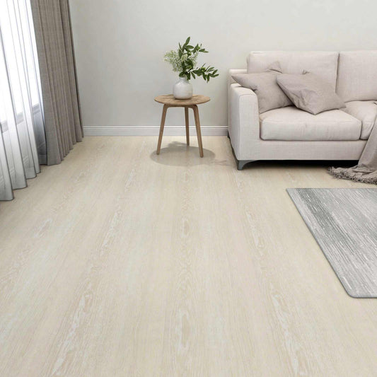 Flooring Planks White and Beige 5.11 m² 55 pcs PVC