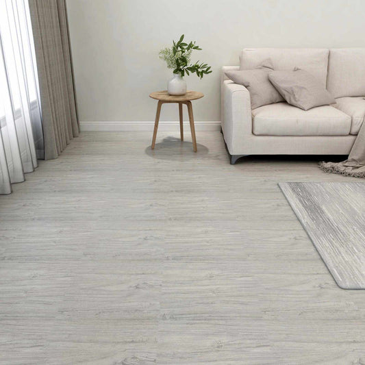 Flooring Planks Grey and Wood 5.11 m² 55 pcs PVC
