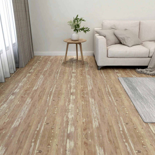 Flooring Planks Cream and Light Brown 5.11 m² 55 pcs PVC