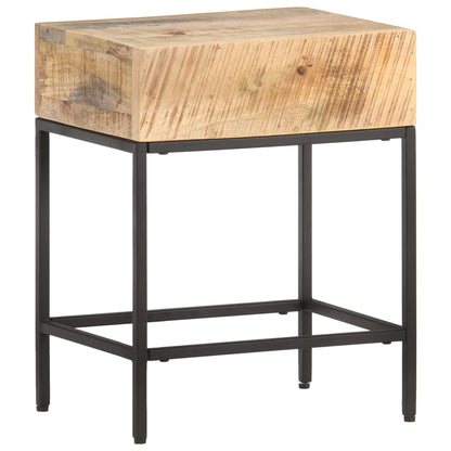 Side Table 15.7"x11.8"x19.7" Solid Rough Mango Wood
