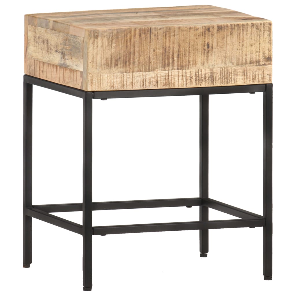 Side Table 15.7"x11.8"x19.7" Solid Rough Mango Wood