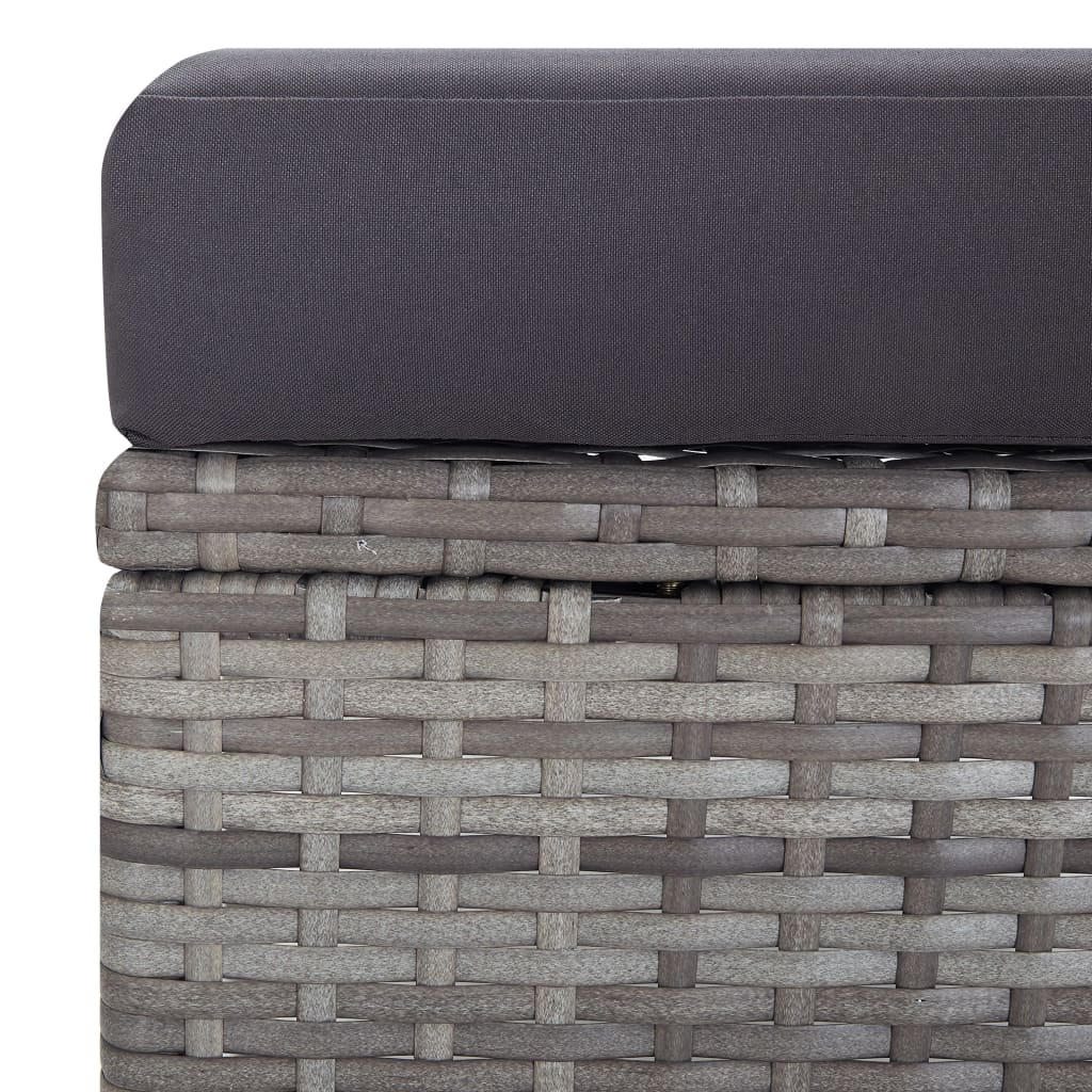 Reclining Patio Chair with Cushions Poly Rattan Gray