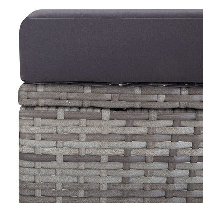 Reclining Patio Chair with Cushions Poly Rattan Gray