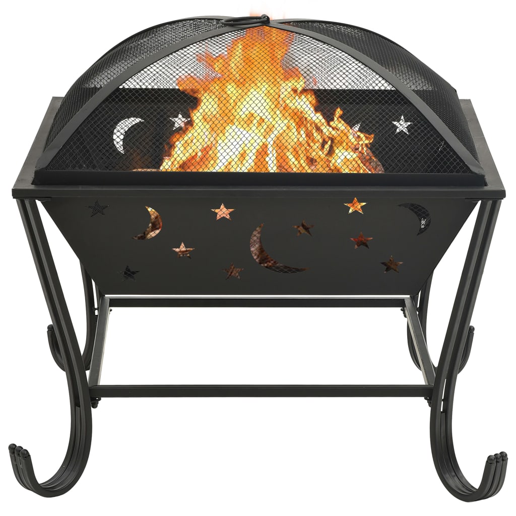 vidaXL Fire Pit with Poker 24.4" XXL Steel