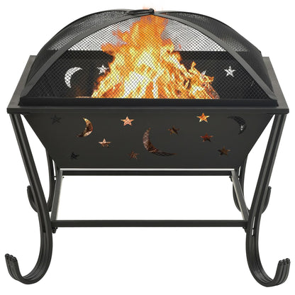vidaXL Fire Pit with Poker 24.4" XXL Steel