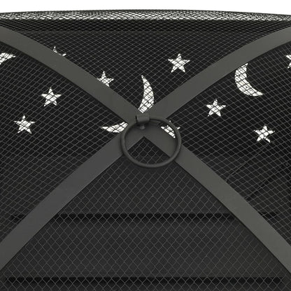 vidaXL Fire Pit with Poker 24.4" XXL Steel