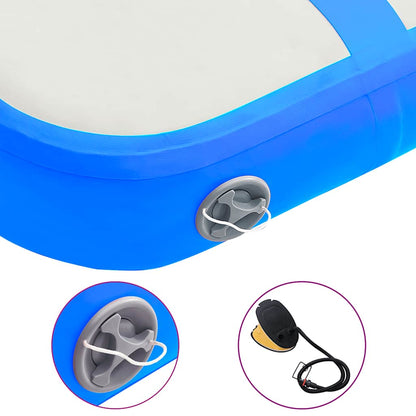 Inflatable Gymnastics Mat with Pump 60x100x20 cm PVC Blue
