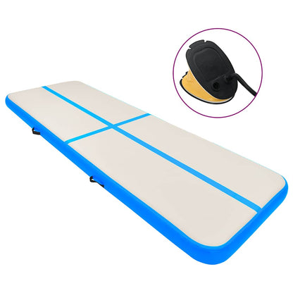 Inflatable Gymnastics Mat with Pump 300x100x15 cm PVC Blue