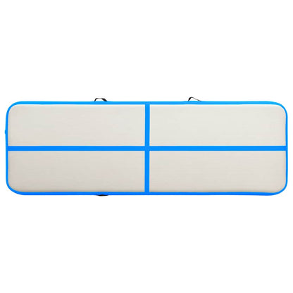 Inflatable Gymnastics Mat with Pump 300x100x15 cm PVC Blue