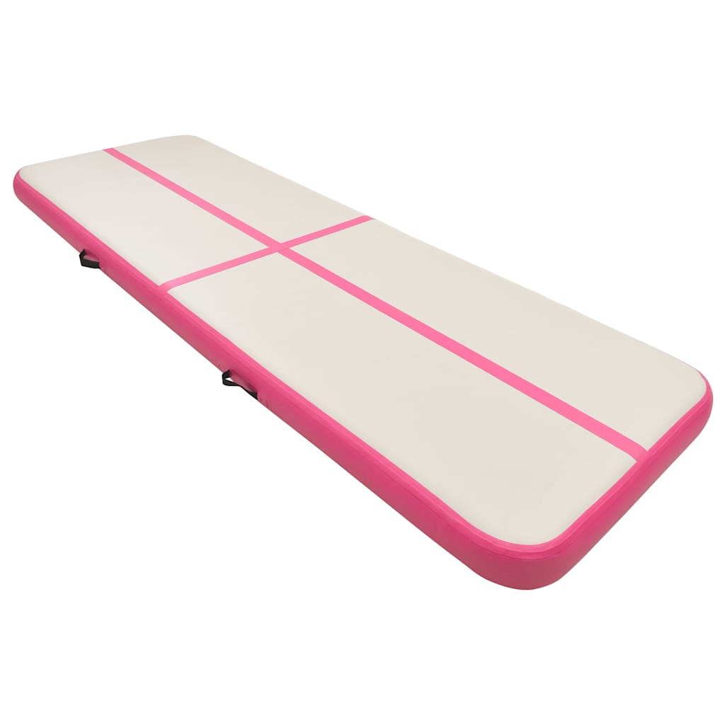 Inflatable Gymnastics Mat with Pump 400x100x15 cm PVC Pink