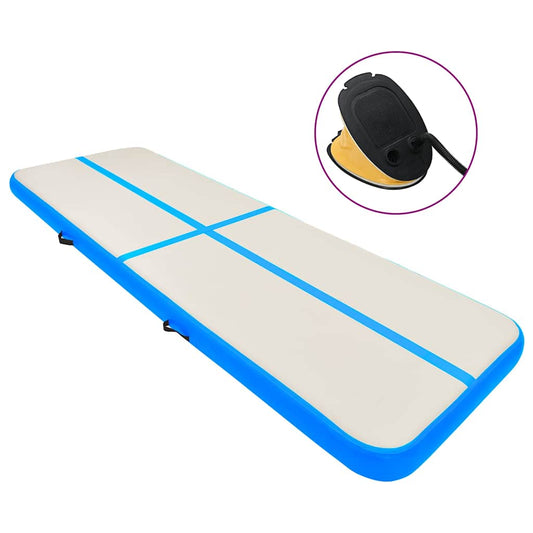 Inflatable Gymnastics Mat with Pump 500x100x15 cm PVC Blue