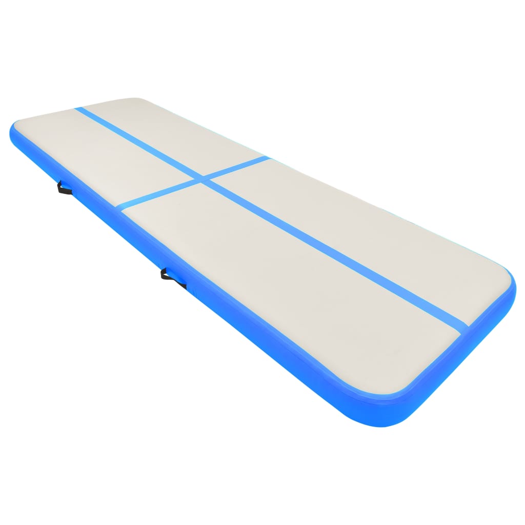 Inflatable Gymnastics Mat with Pump 500x100x15 cm PVC Blue