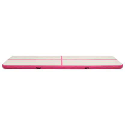 Inflatable Gymnastics Mat with Pump 600x100x15 cm PVC Pink