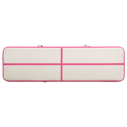 Inflatable Gymnastics Mat with Pump 600x100x15 cm PVC Pink