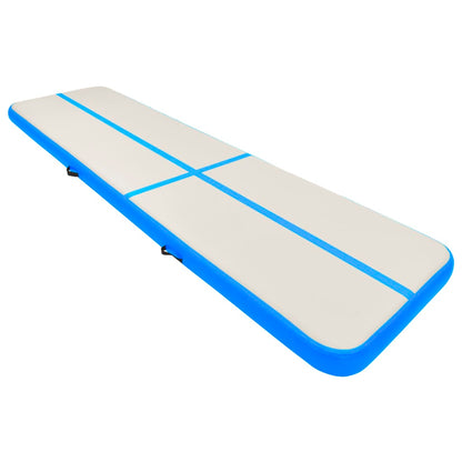 Inflatable Gymnastics Mat with Pump 600x100x15 cm PVC Blue