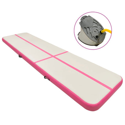 Inflatable Gymnastics Mat with Pump 700x100x15 cm PVC Pink