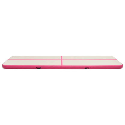 Inflatable Gymnastics Mat with Pump 800x100x15 cm PVC Pink