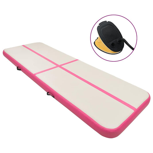 Inflatable Gymnastics Mat with Pump 300x100x20 cm PVC Pink