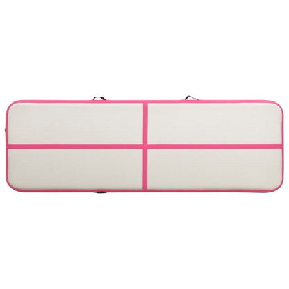 Inflatable Gymnastics Mat with Pump 400x100x20 cm PVC Pink