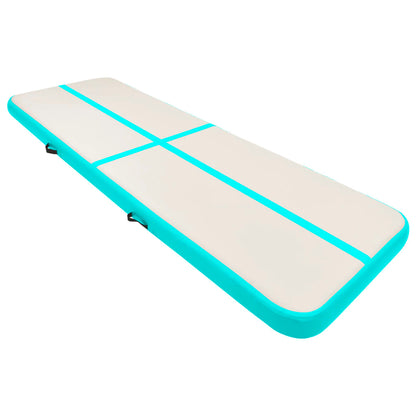 Inflatable Gymnastics Mat with Pump 500x100x20 cm PVC Green