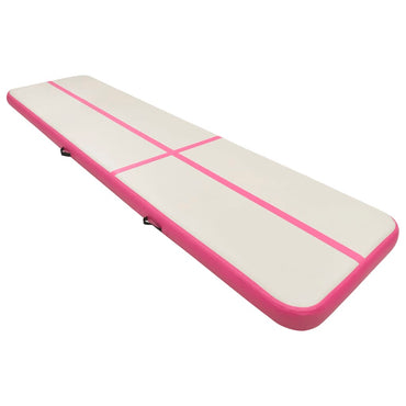 Inflatable Gymnastics Mat with Pump 600x100x20 cm PVC Pink