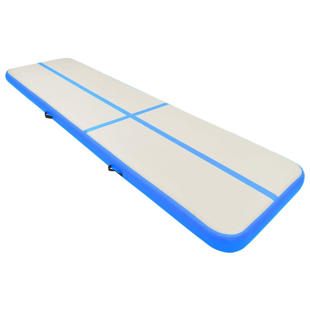 Inflatable Gymnastics Mat with Pump 600x100x20 cm PVC Blue